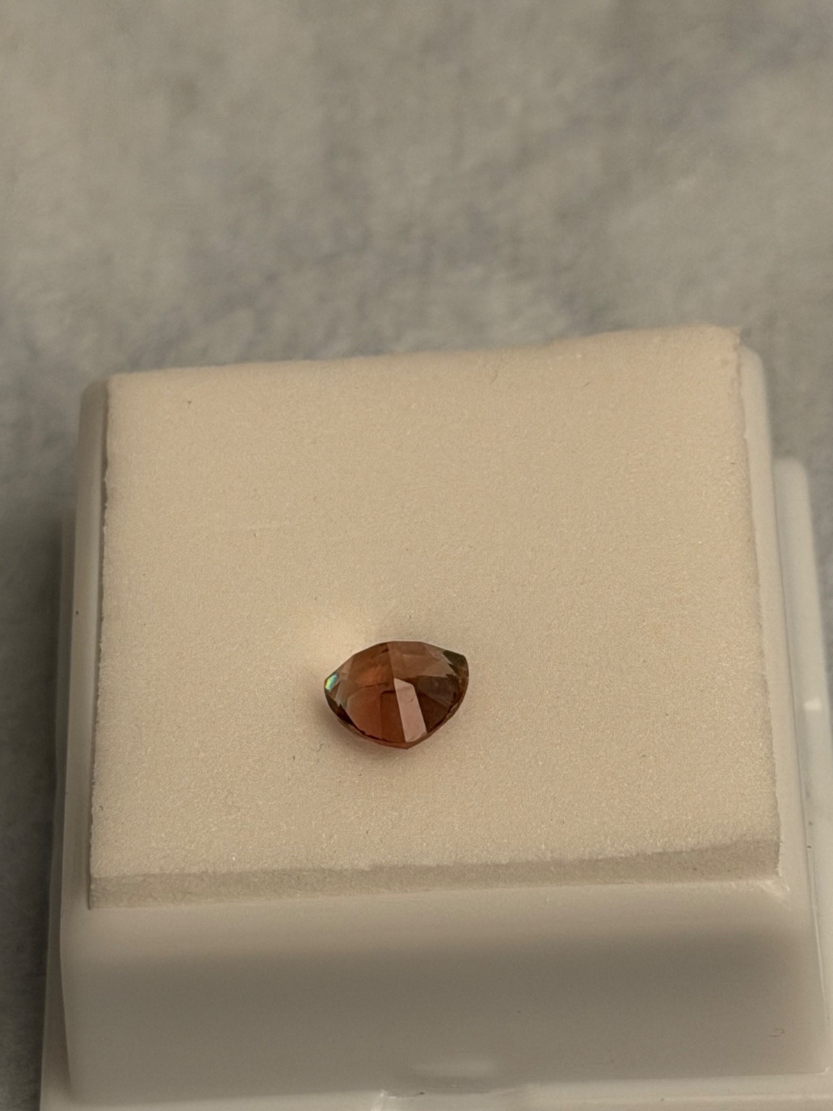 1.06ct Certified Oregon Sunstone Gold Green Pink Dichroic Schiller Trillion Cut