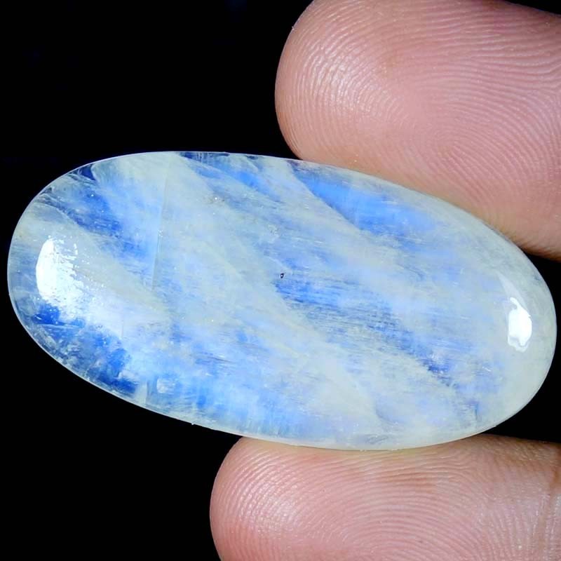 Rainbow Blue Moonstone Oval Cabochon, Natural Moonstone stone 73.85 CT 22x44x8mm