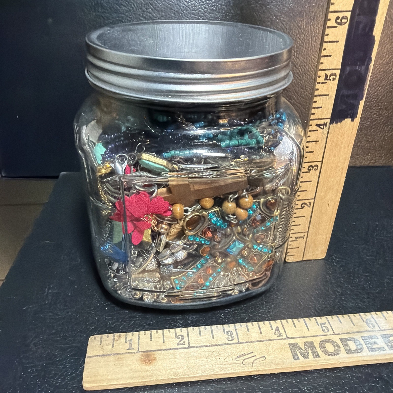 Jewelry Jar Necklaces, Bracelets, Earrings And More! 5.5in High 4.4 In Wide