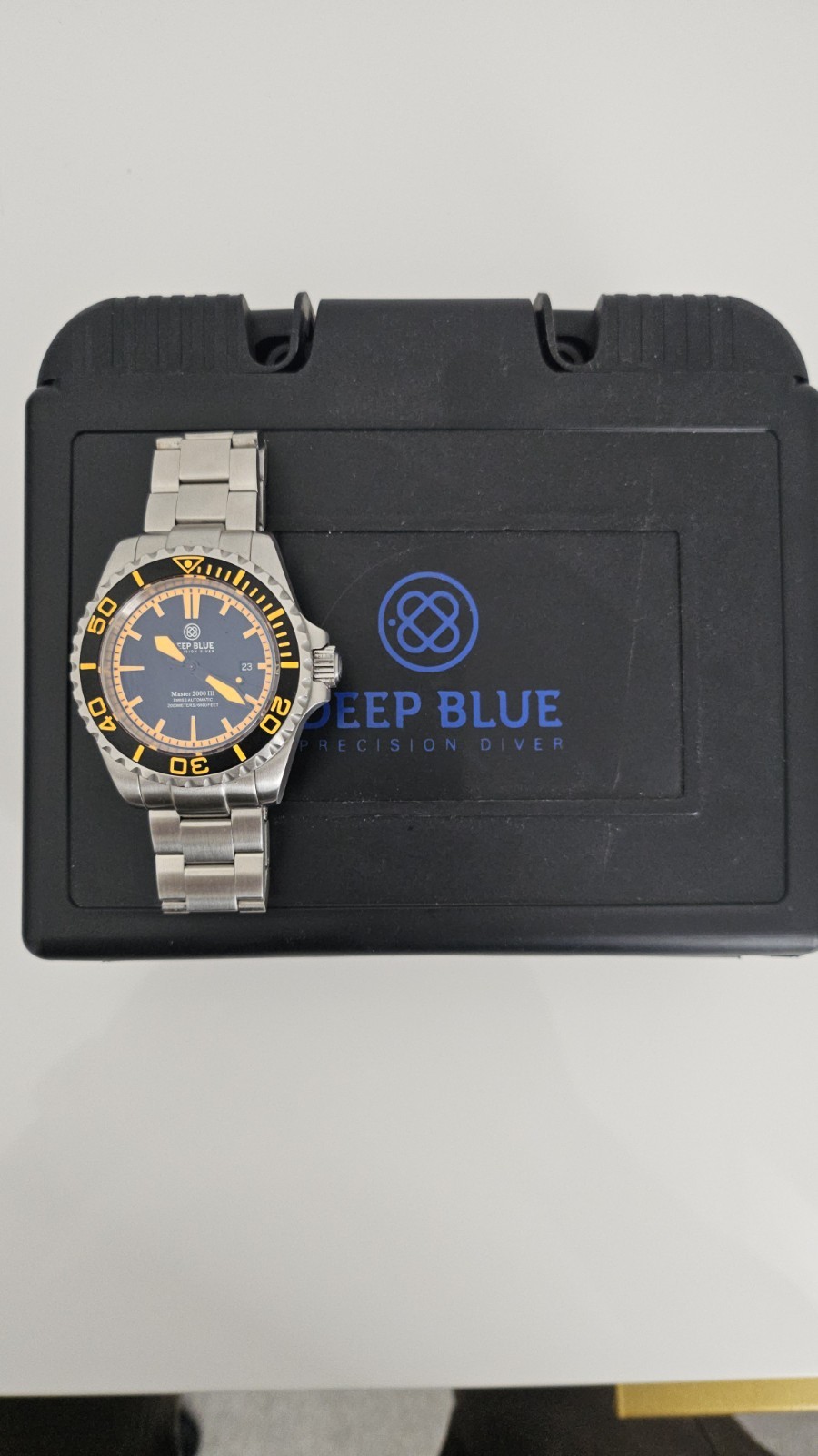 Deep Blue Master 2000 III Orange Lume Swiss Automatic Professional Divers Watch