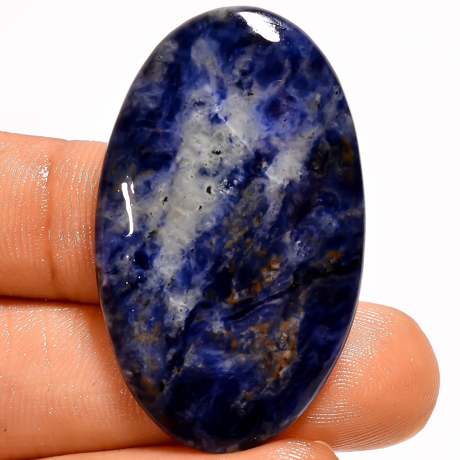 100% Natural Sodalite Oval Shape Cabochon Loose Gemstone 38 Ct 40X24X5mm A-37937