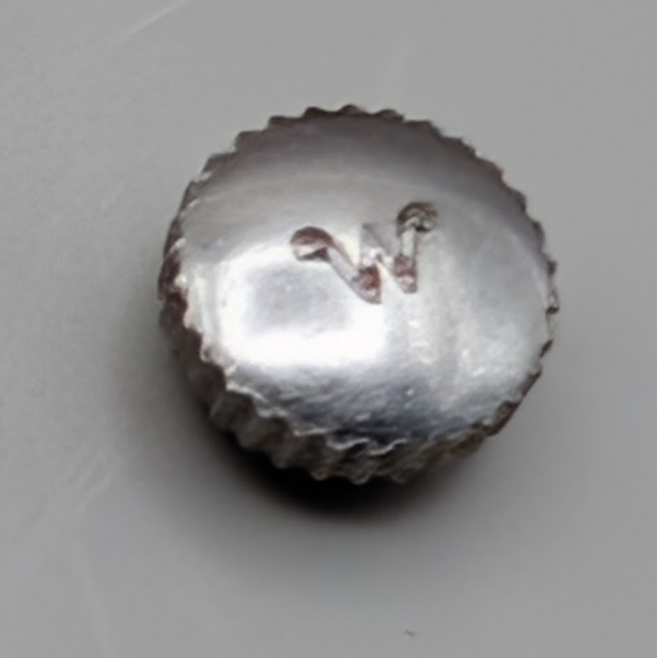 Vintage NOS Wyler Signed Watch Crown Silver Tone Tap 10 Half Hidden .210
