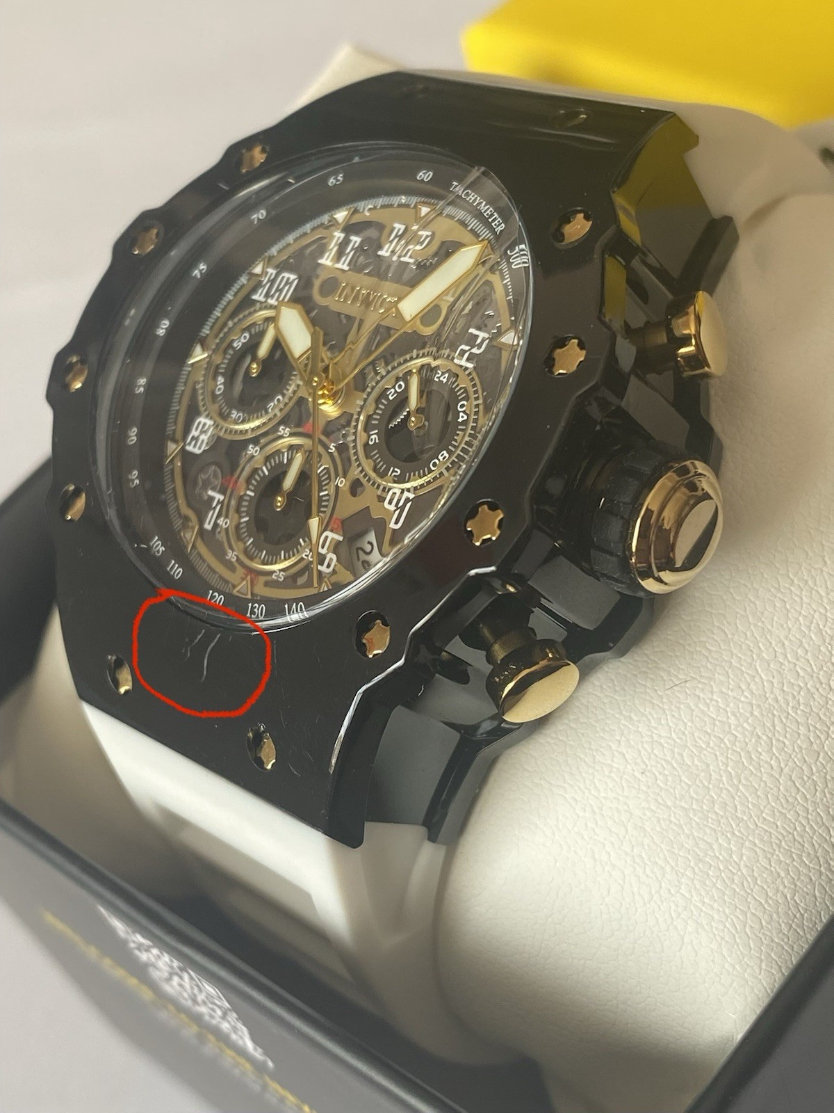 Brand New Invicta Racing Vaulthan Men’s Watch 44mm White (69653) TachyMeter
