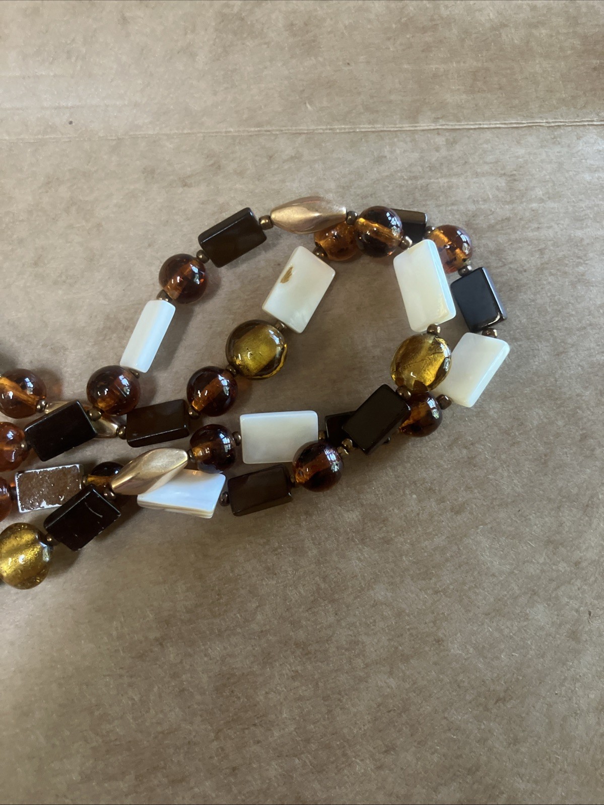 Vintage Chico’s Bumble Bee Magnetic Clasp Necklace Brown Yellow