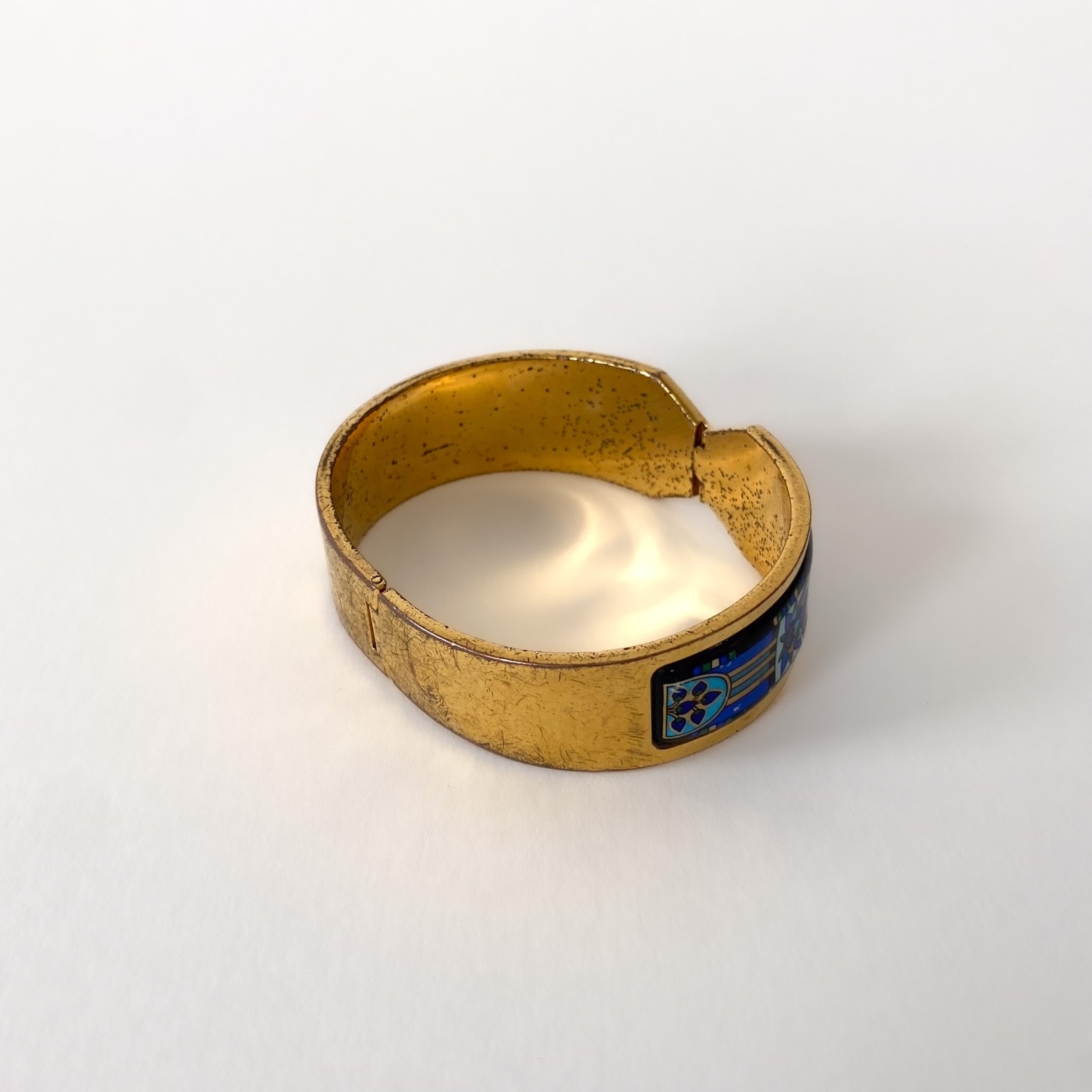 Michaela Frey Wien Vintage Gold Metal And Enamel Bracelet – 1980s