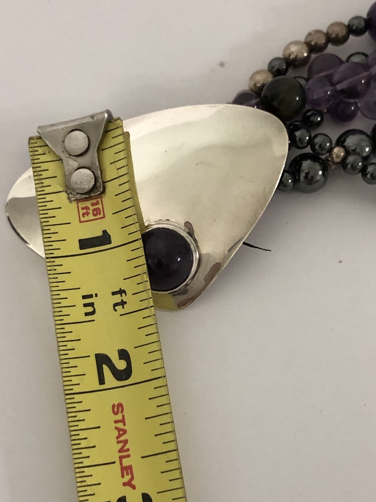 SUSAN CUMMINGS multi strand amethyst bead necklace/Choker statement piece Signed