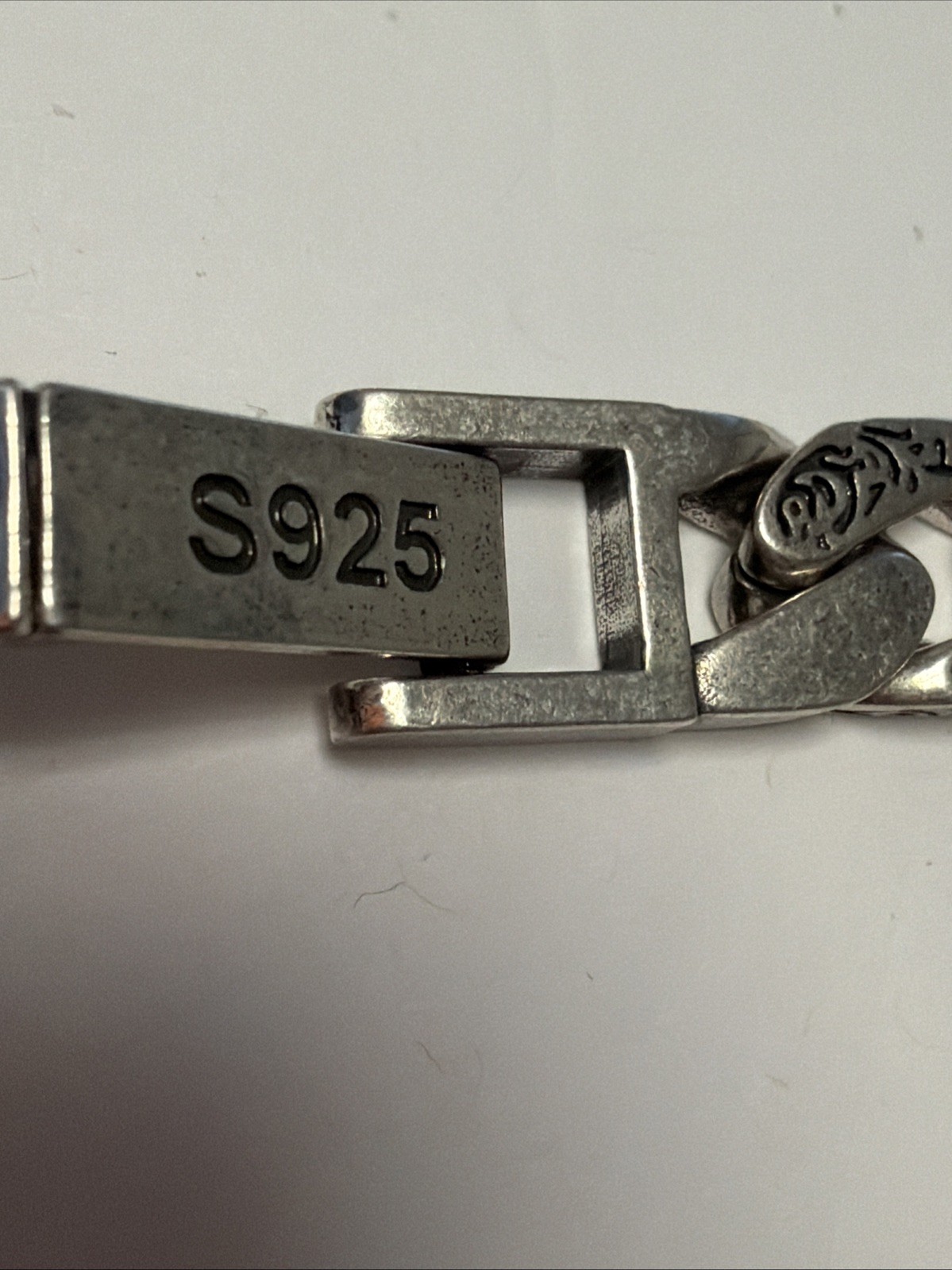 BOCAI Solid S925 Silver Bracelet Pattern Men Women Yiger Tank 20cm