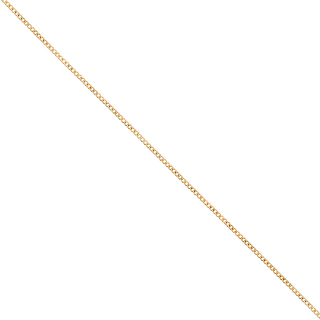1mm Curb Link Chain 16″ Necklace 18k Yellow Gold 1.98 Grams