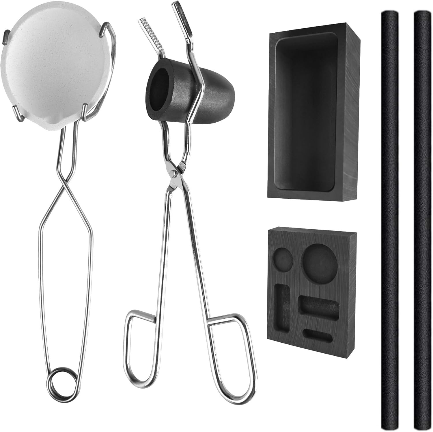 MMasters Graphite Melting Casting Kit Crucible Ingot Mold Stir Sticks Gold Silve