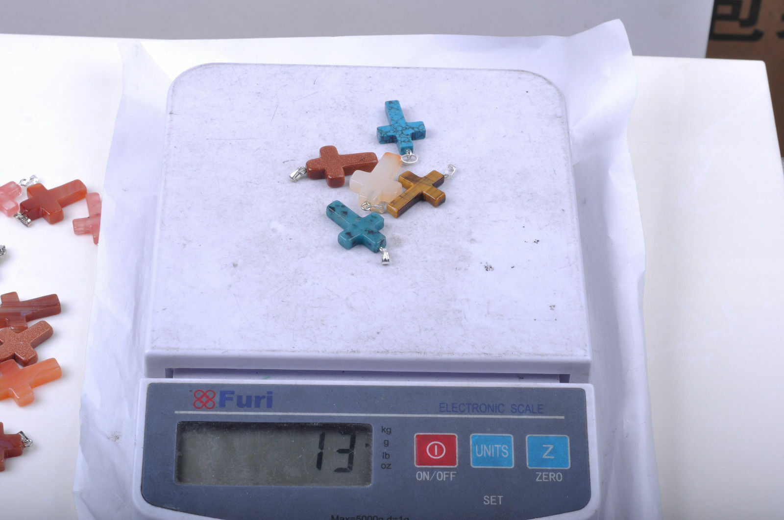 10pcs mass mixed natural stone cross necklaces pendants jewelry party gifts