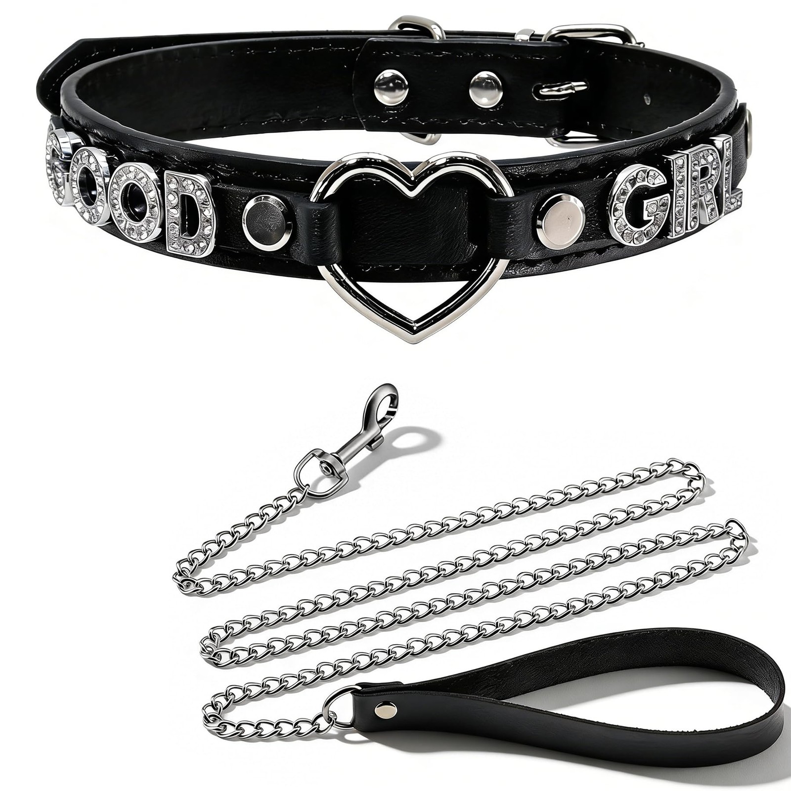 Black Choker Necklace Collar and Leash Set for Women,Gothic Punk Rave Cosplay…