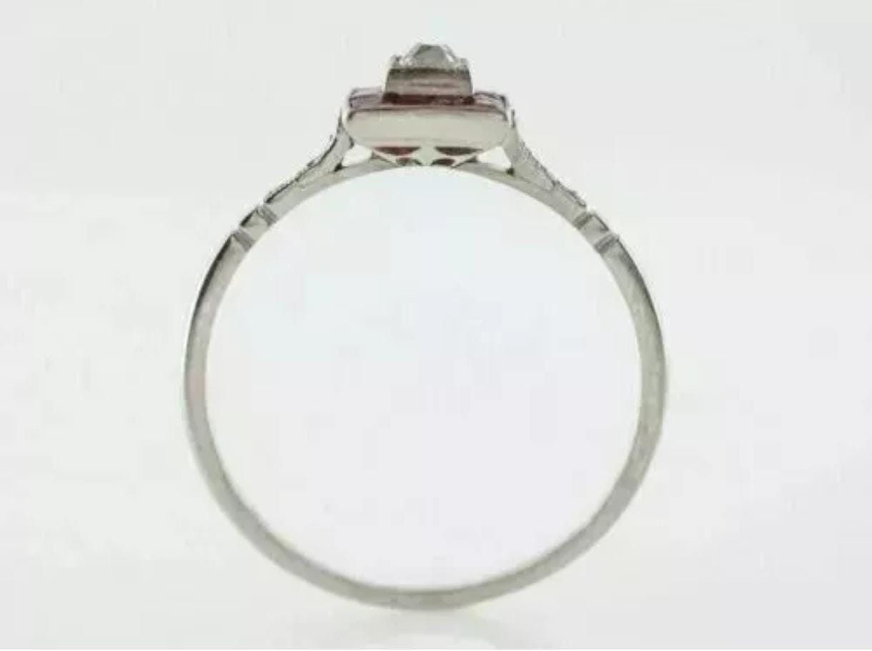 1890’s Retro Square 0.25Ct White Cushion Cut Halo Women’s Ring Solid 925 Silver