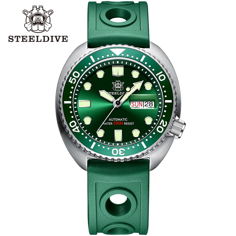 STEELDIVE SD1972 Mens 45mm 200M Automatic Dive Watch NH36 Steel Day