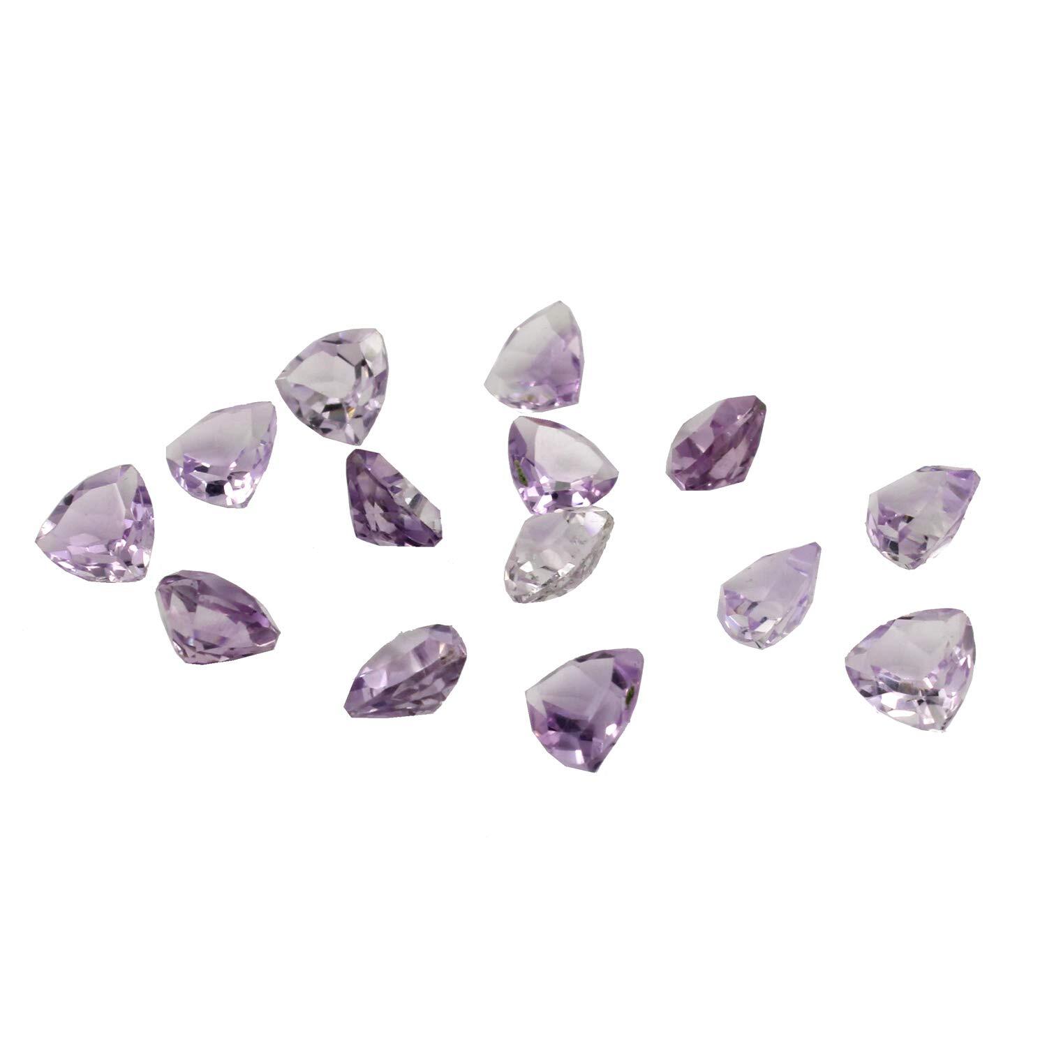 4X4MM TO 10X10MM NATURAL PINK AMETHYST TRILLION CUT FACETED LOOSE GEMSTONE