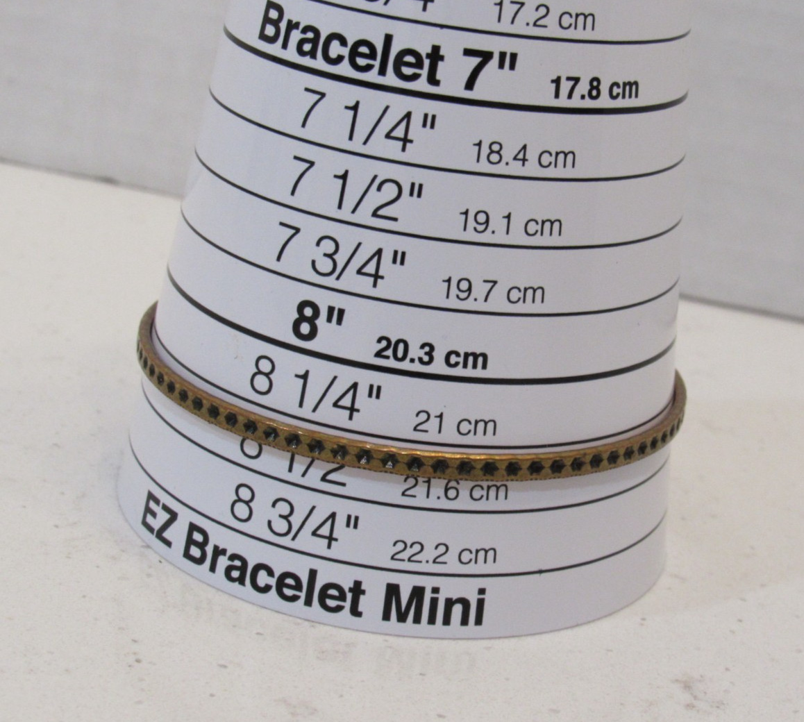 Vintage Copper Tone Bangle Bracelets Set of 2 Geometric Hexagon Etched 8.25 in.