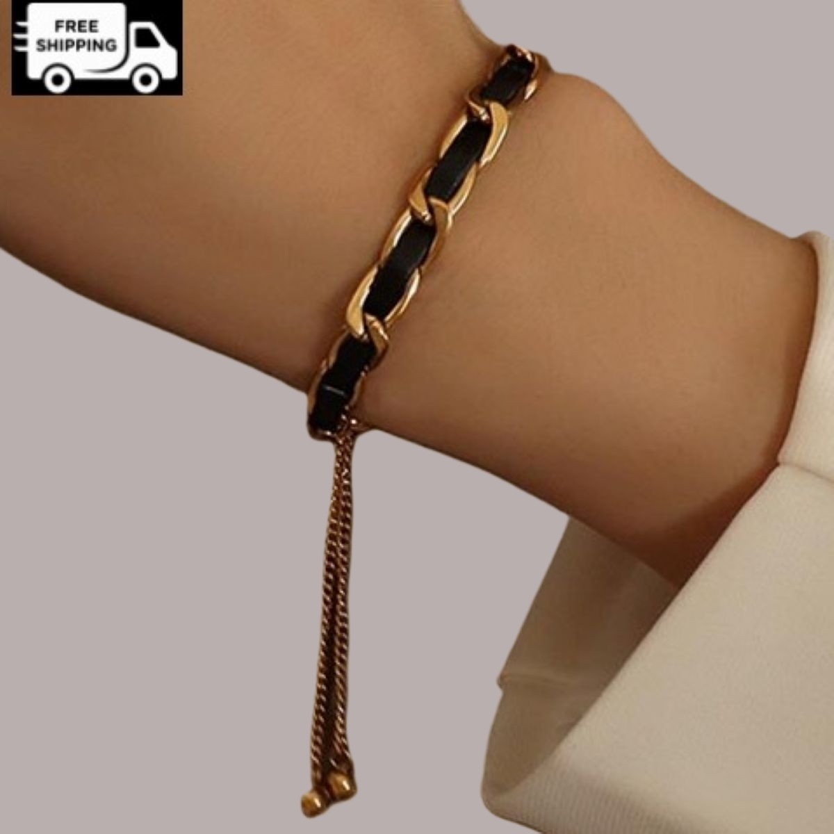 Fashion Leather Bracelet Women Adjustable Titanium Steel Bracelet