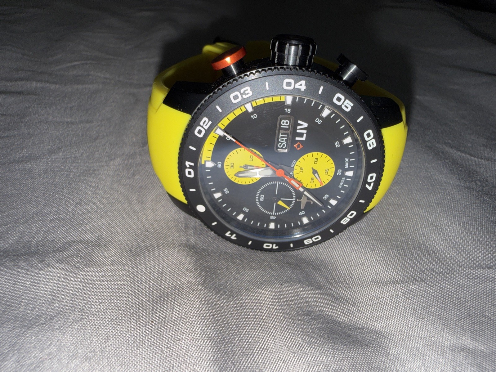 P-51 Big Pilot Ferocious Franki Yellow Watch No Box
