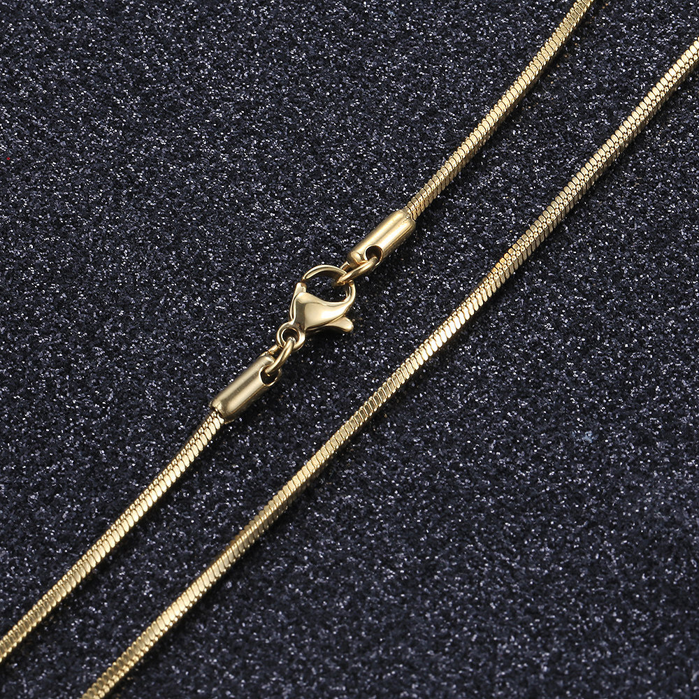0.9-2mm Silver/Gold Plated Stainless Steel Herringbone Snake Chain Necklace 22″