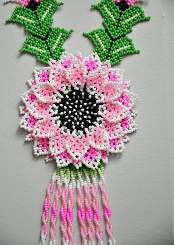 Boho Beaded Handmade Seed Bead American Ukrainian traditional Necklace Earrings