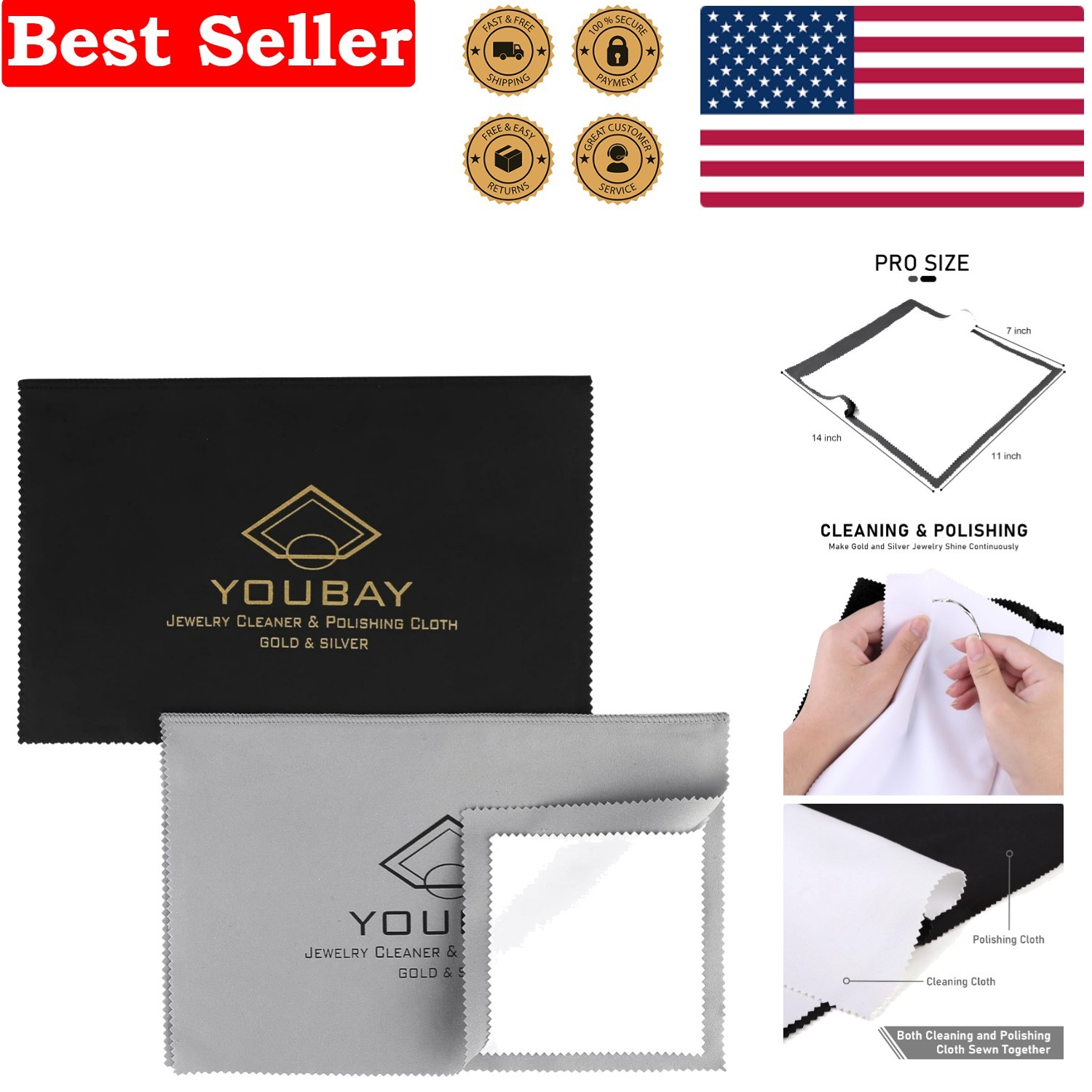 Microfiber Jewelry Cleaning Cloth Set – Perfect for Gold and Silver Care