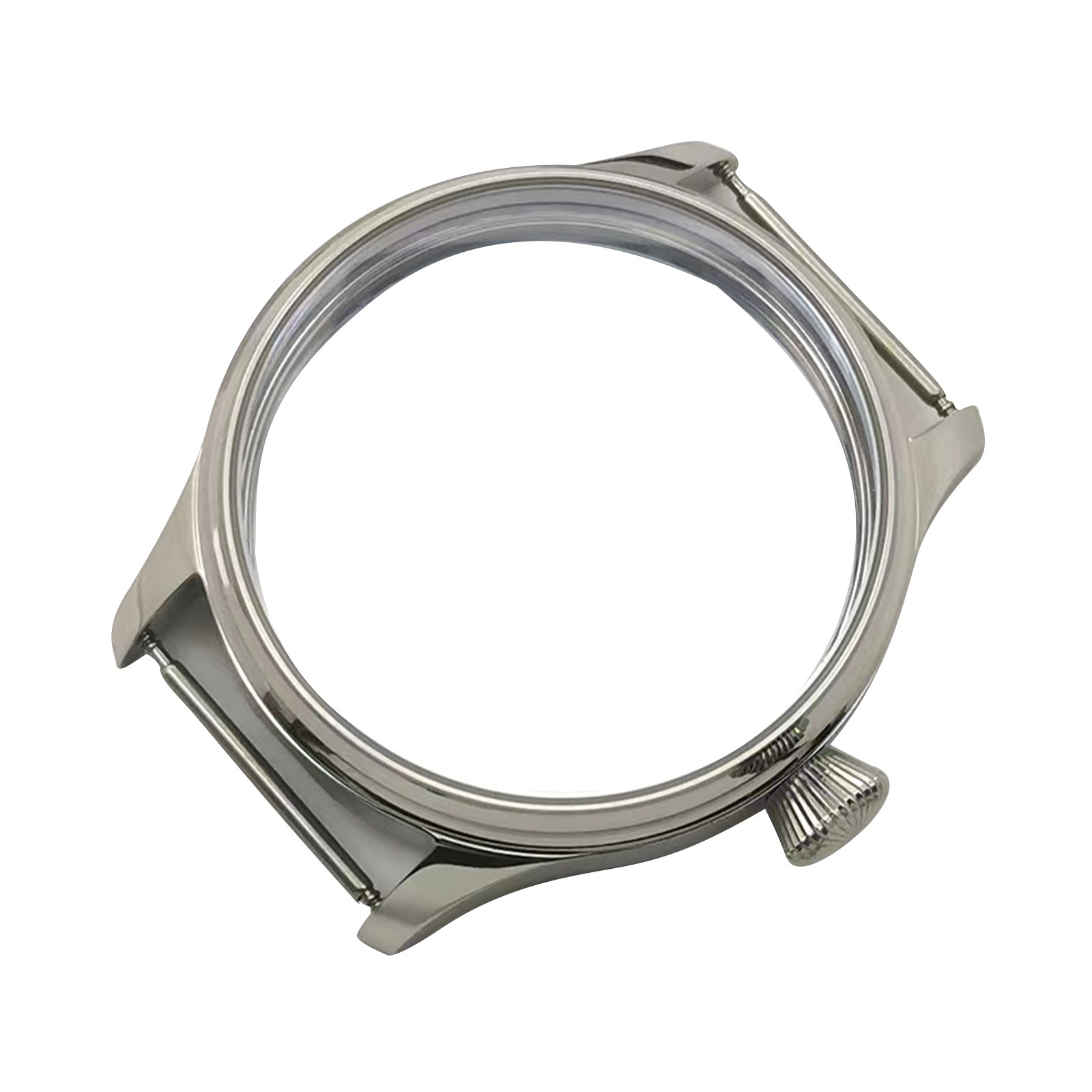 42mm Stainless Steel Mineral Glass Watch Case For ETA 6497 6498 ST3600 Movement