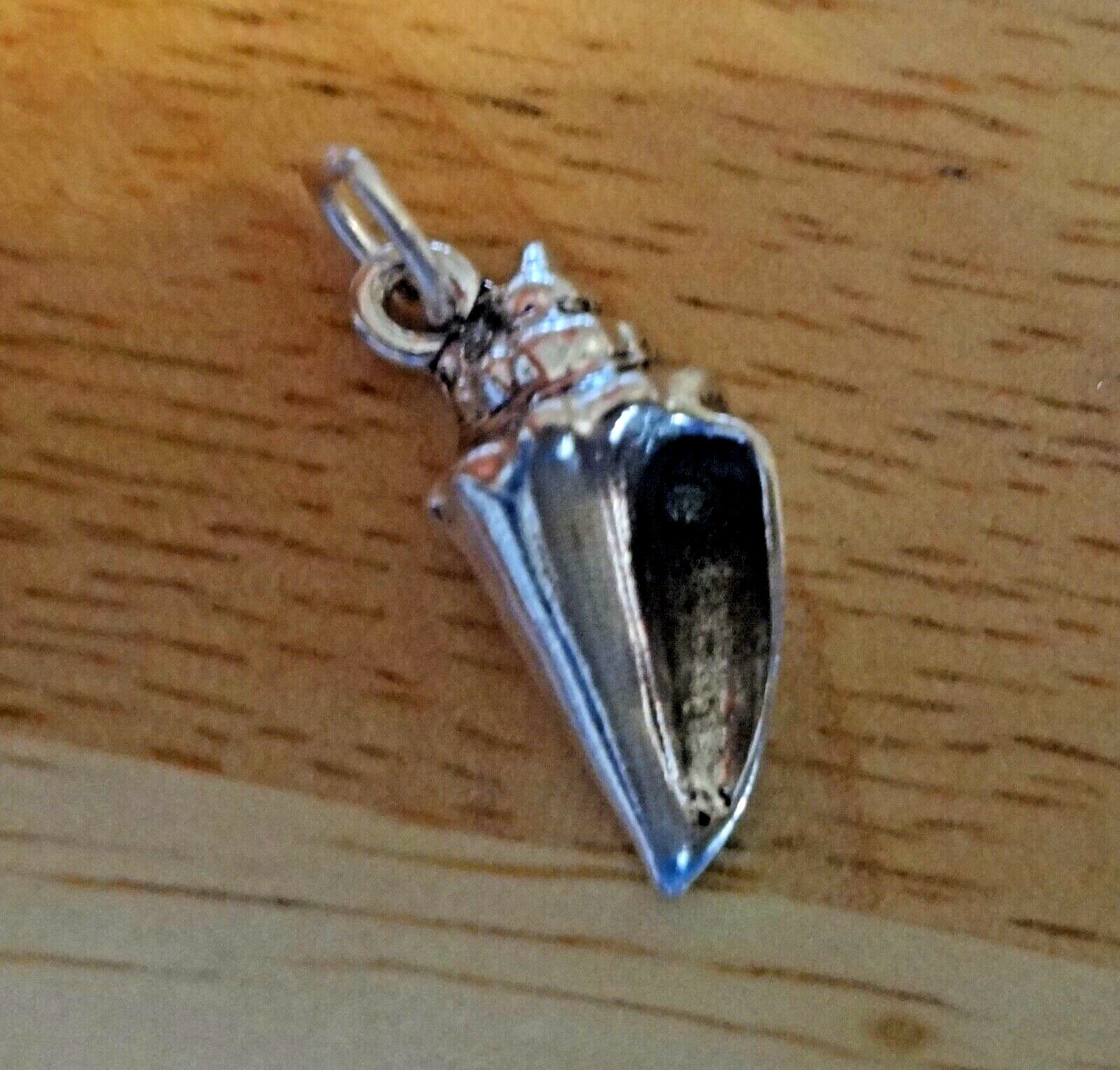 Sterling Silver 20x10mm 3.3gram Seashell Shell Beach Heavy Flat back Charm