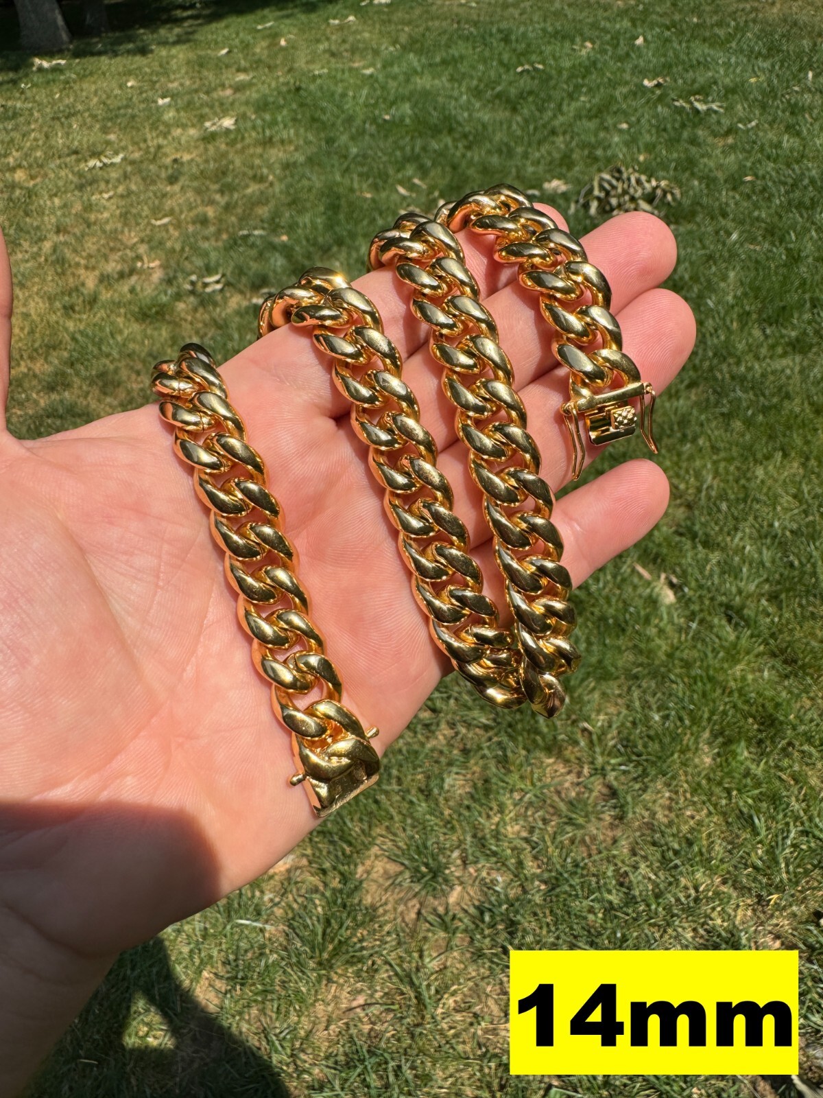 Miami Cuban Link Chain Necklace Bracelet 18k Gold Plated Stainless Steel 6-18mm