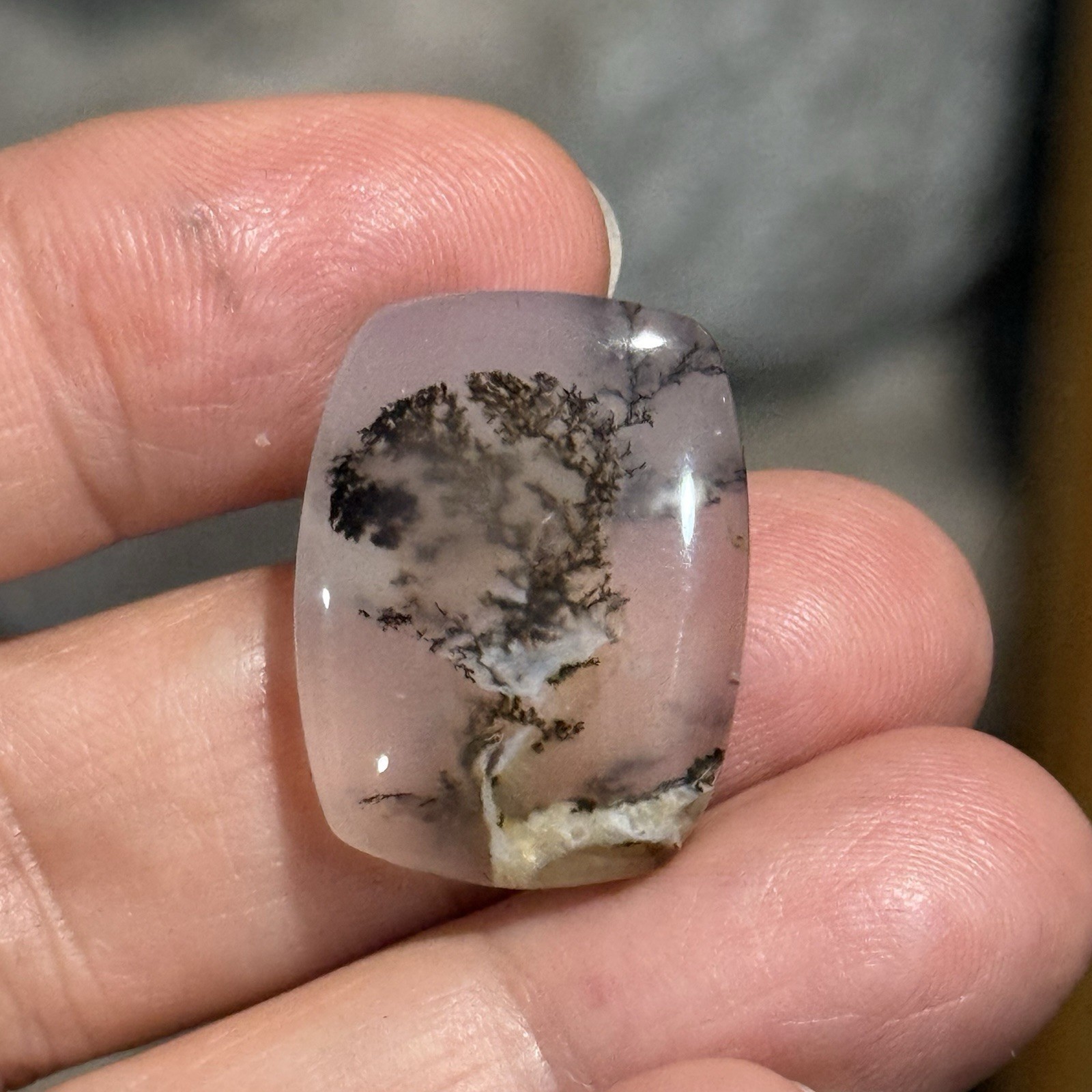 22ct 24.3×18.5x6mm Fine Rectangle Dendrite Opal Cabochon Loose Picture Stone