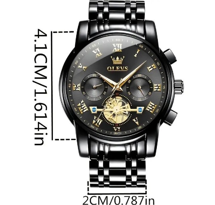 New OLEV’S Men’s Watch#2859. Waterproof, Luminous, Chronograph, Hollow Watch.
