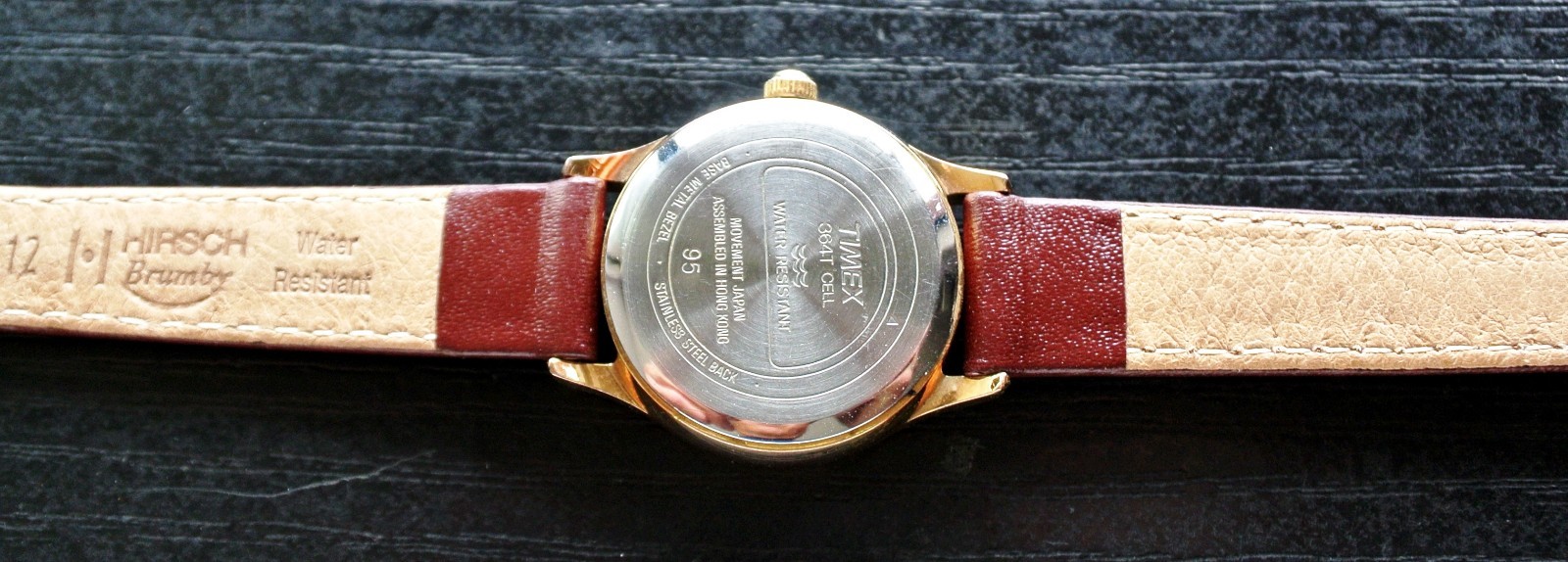 VINTAGE TIMEX DATE ELEGANT MOON PHASE QUARTZ WOMEN’S GOLDEN BROWN LEATHER WATCH
