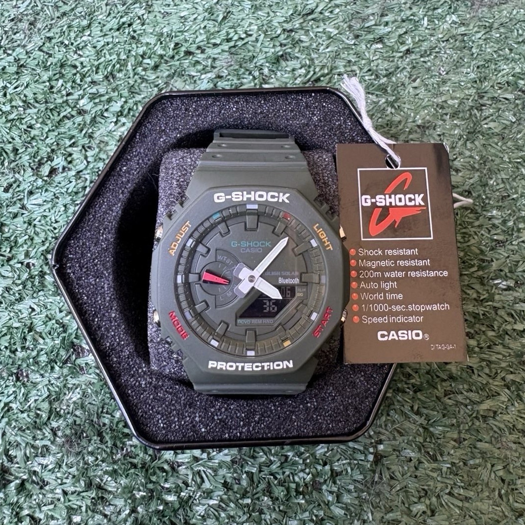 Casio G-SHOCK Green Resin Analog-Digital Watch 200m Shock Resistant w/Box