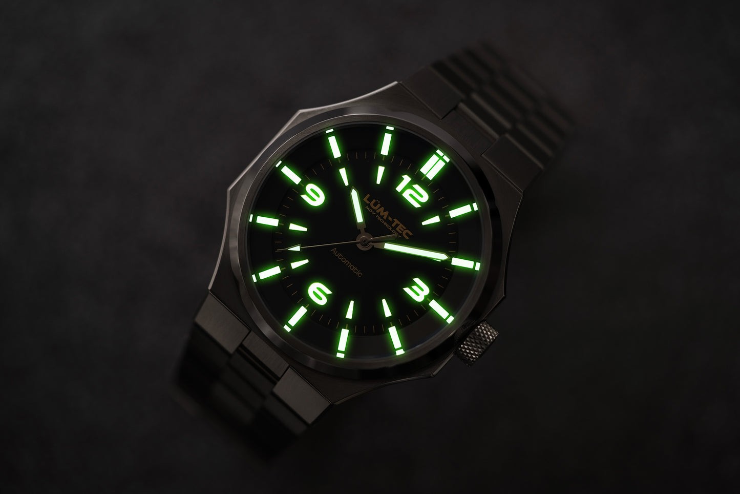 Lum-Tec Mens Automatic Watch 42mm Eclipse E1 Gray Dial Hi Precision Miyota 9039