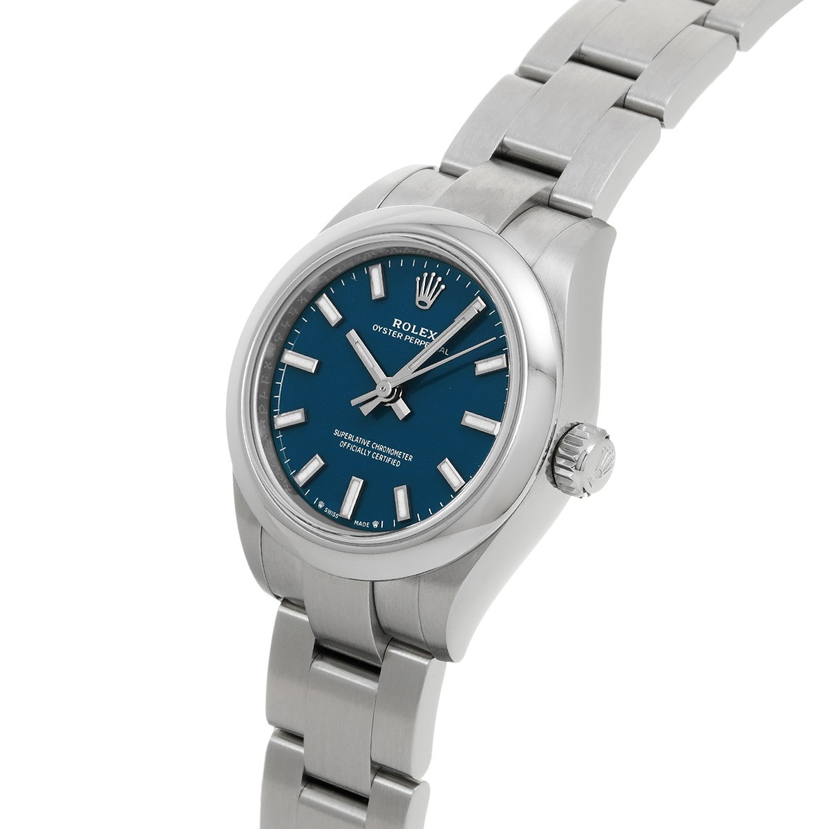 ROLEX Oyster Perpetual 28 276200 Med Blue WATCH 733822