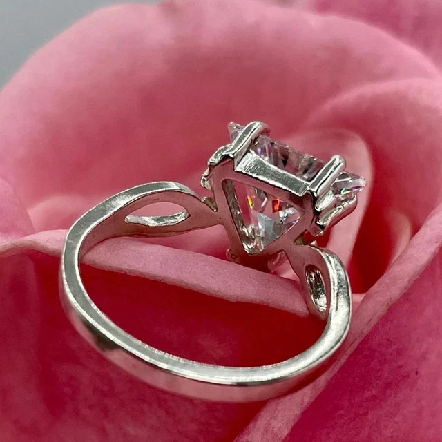 2CT Trilion Cut Lab Created Diamond Solitaire Wedding Ring 14K White Gold Over