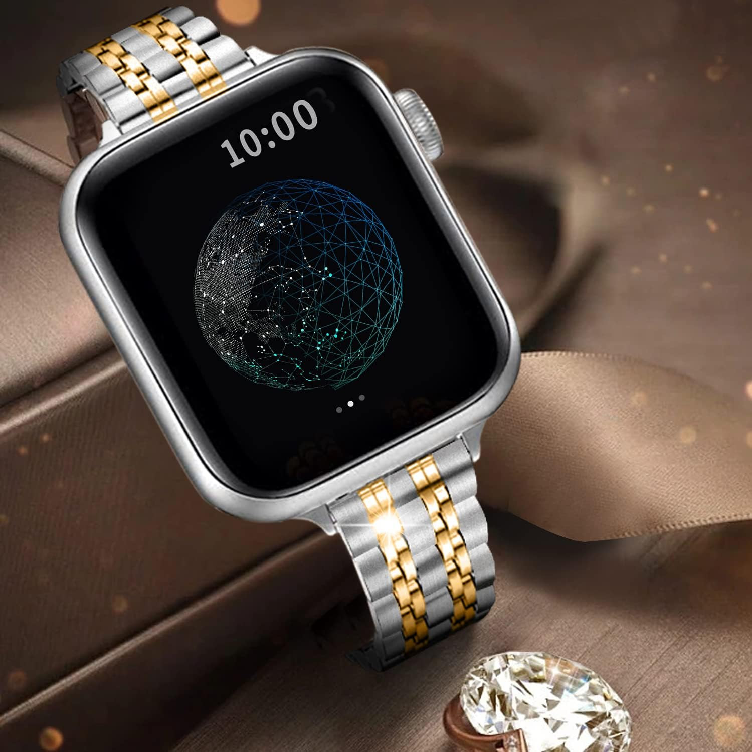 Slim Watch Band Compatible with Apple Watch 41mm 45mm 42mm 44mm 40mm 38mm Metal