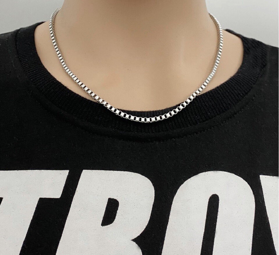 Men & Women’s Genuine 925 Sterling Silver 2mm wide 16″-32INCH Box Chain Necklace