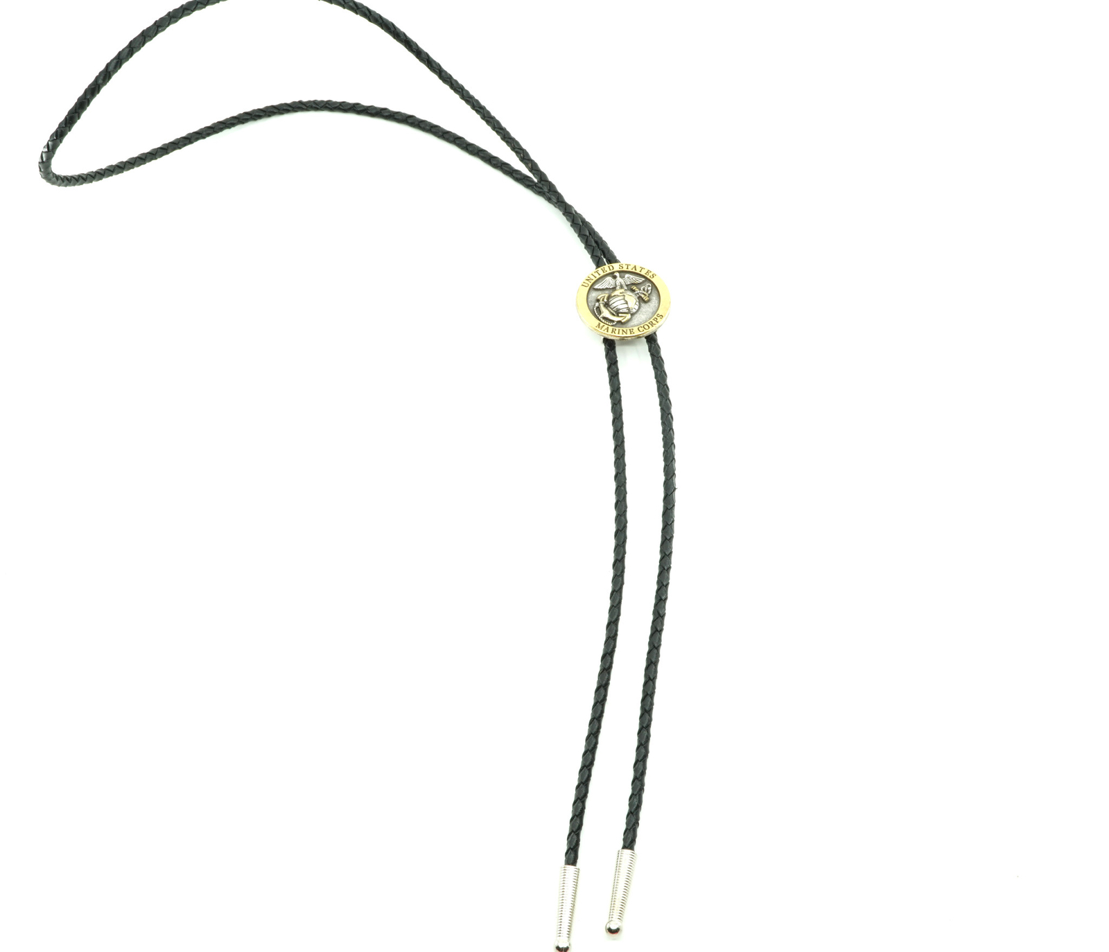 United States USMC Marine Corps Gold/Silver Western Cowboy Rodeo Bolo Tie