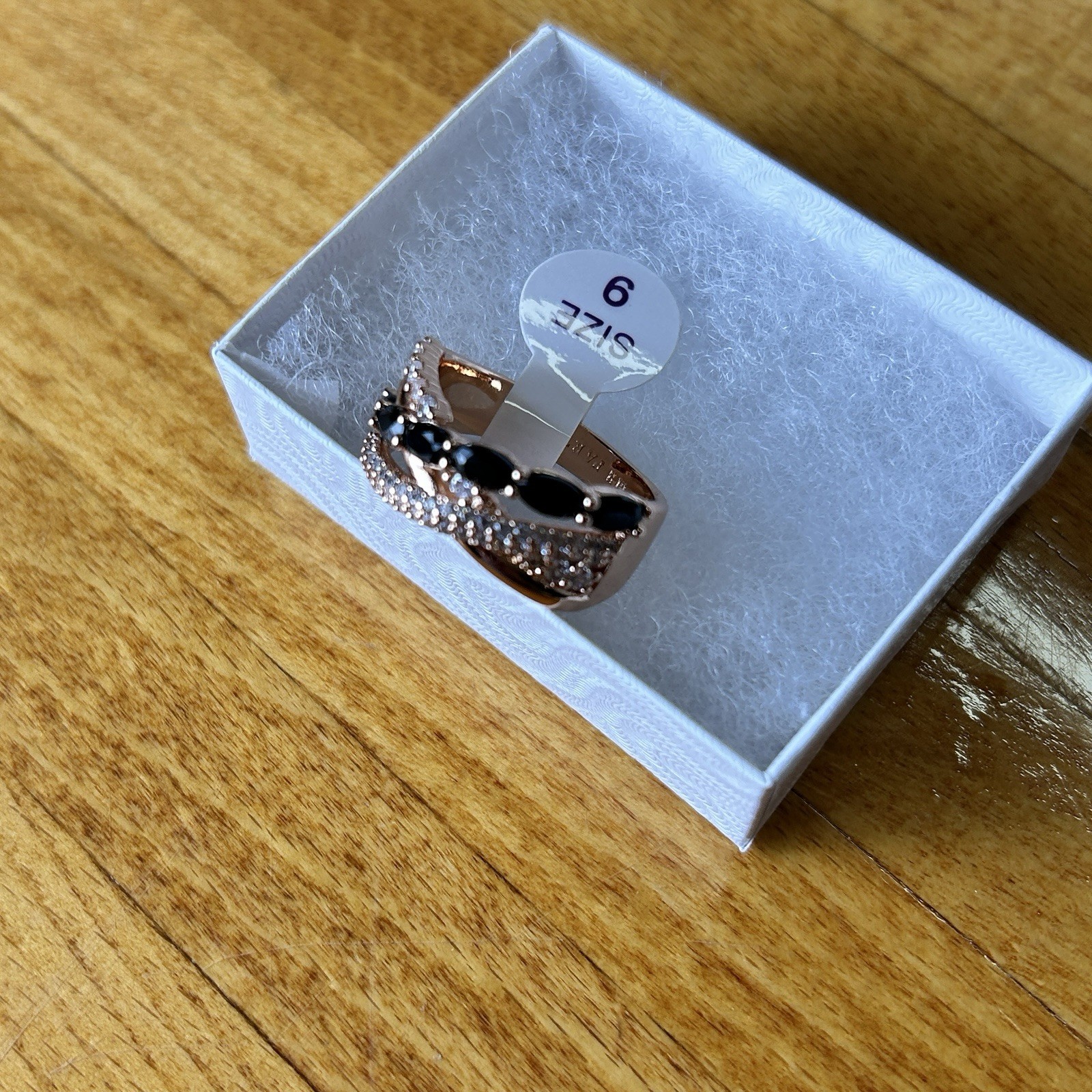 Bomb Party RBP6477 Someone Like You Ring sz 9 Black Onyx Rose Gold