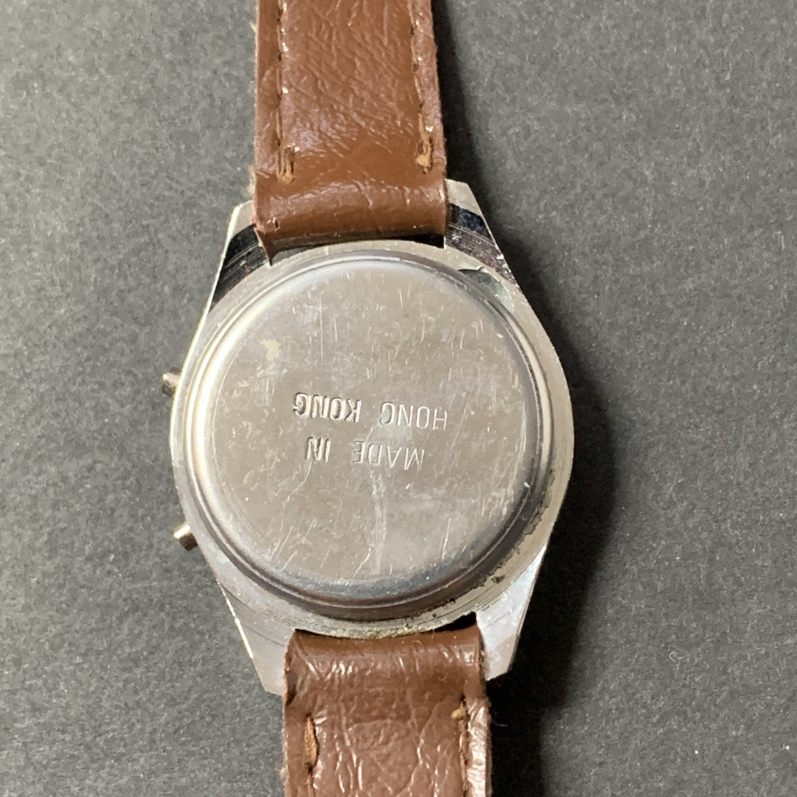 Vintage 80’s Pac-Man Watch w/Leather Band – Pac-Man & Blinky – Made in Hong Kong