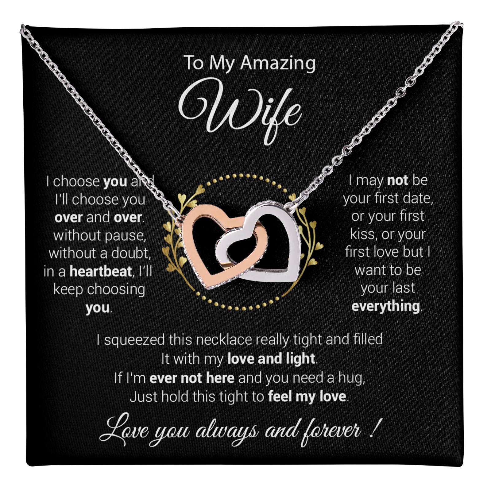 To My Wife Necklace, Mother’s Day Gift from Husband, Wife Birthday Gift