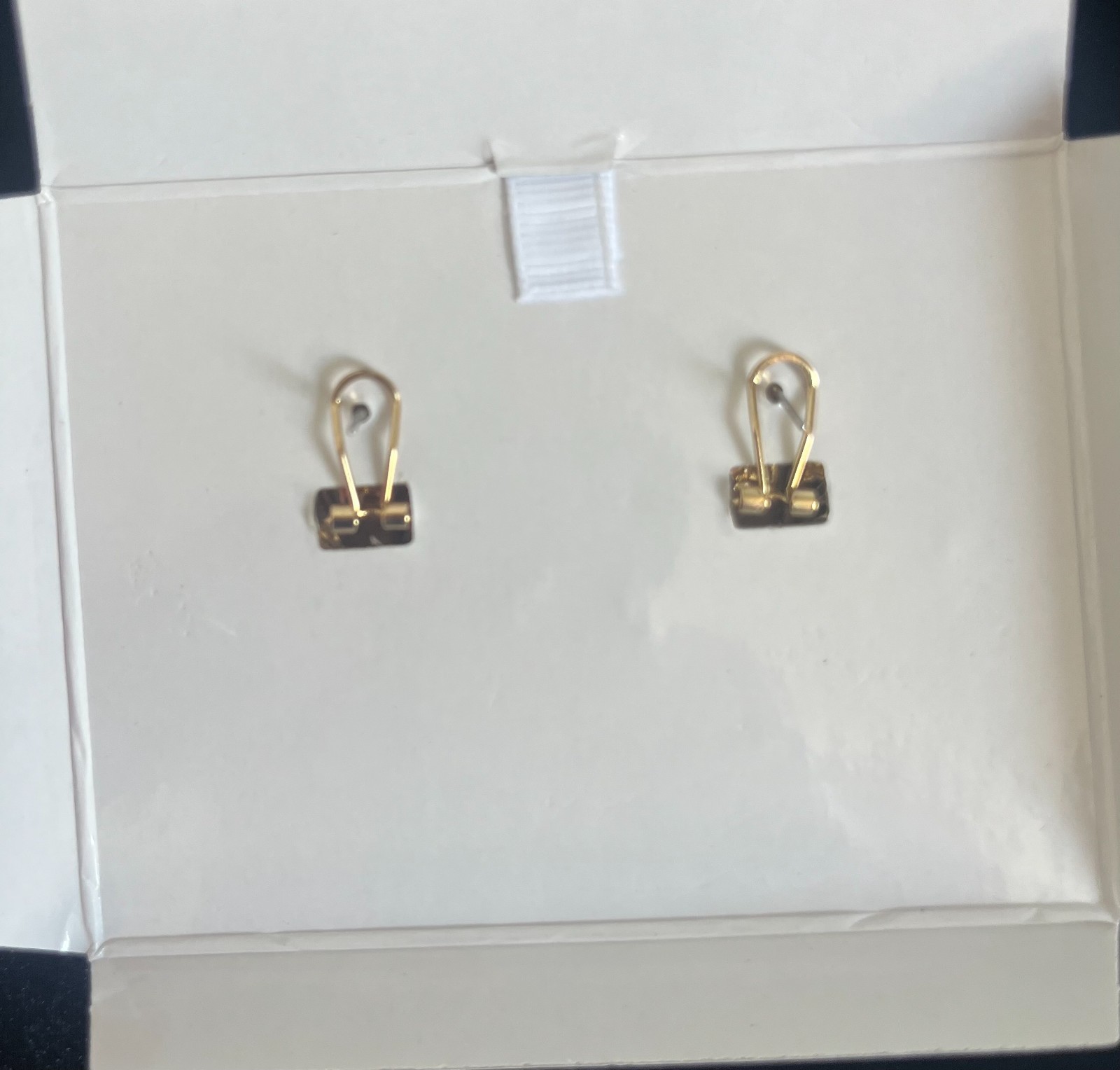 Piper K Flower Earrings Hand Painted Blue Beige Gold Tone Statement Clip On