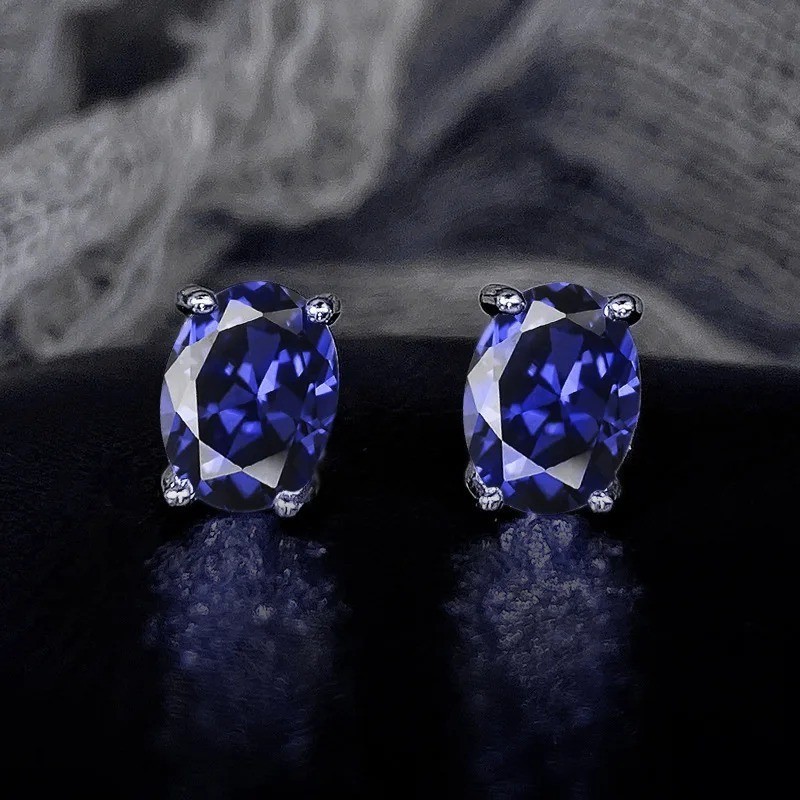 Huitan Simple Stud Earrings with Oval CZ for Lady Daily Wear Ear Accessories