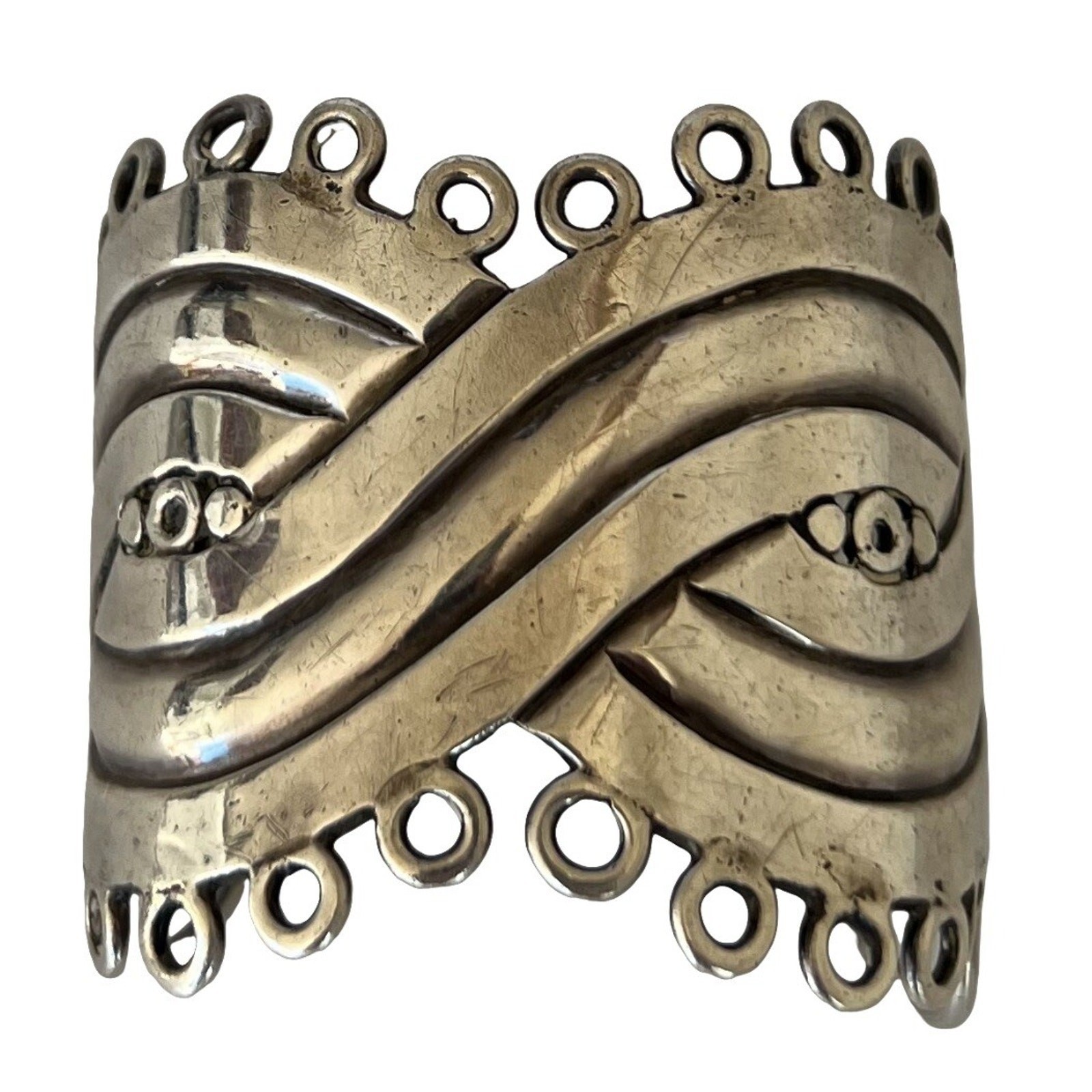 Vintage William Spratling Taxco Mexican Sterling Silver Mask Cuff 114g HEAVY