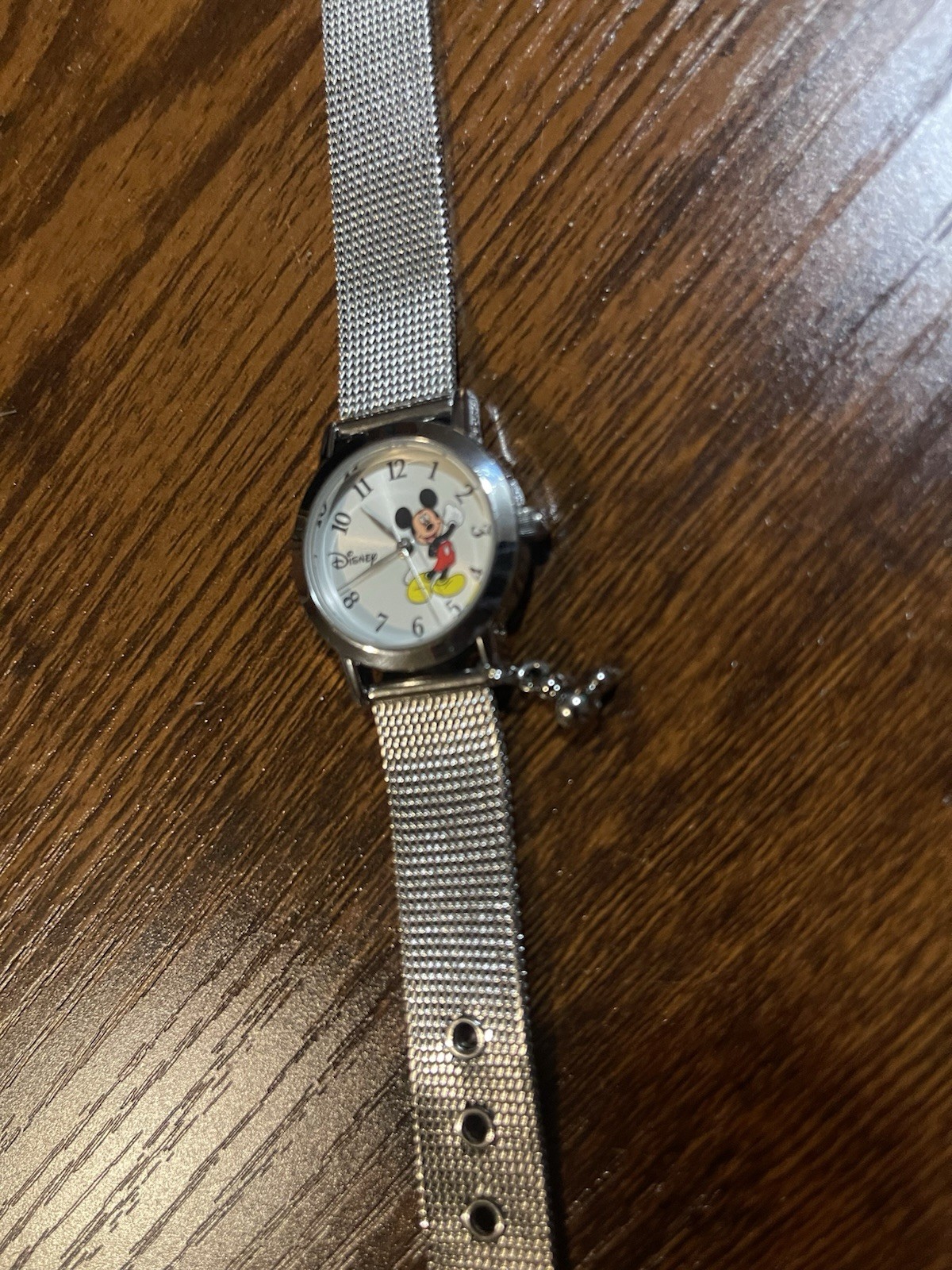Y2K Vintage Disney Mickey Mouse Women’s Quartz Watch Silver Mesh Band 30m works