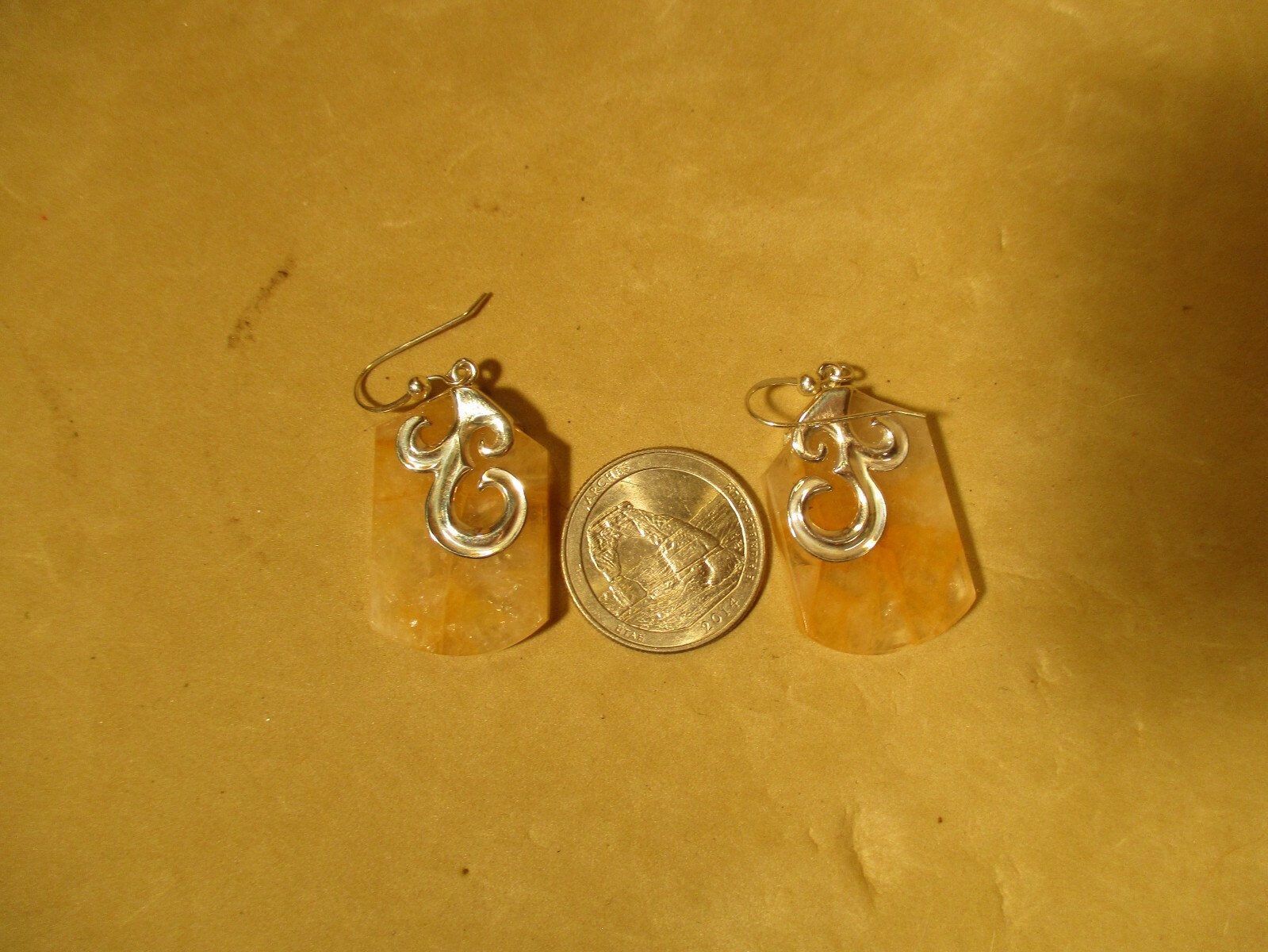 Jay KIng DRT HSN Sunshine Quartz Sterling Silver Pendant and Earring Set