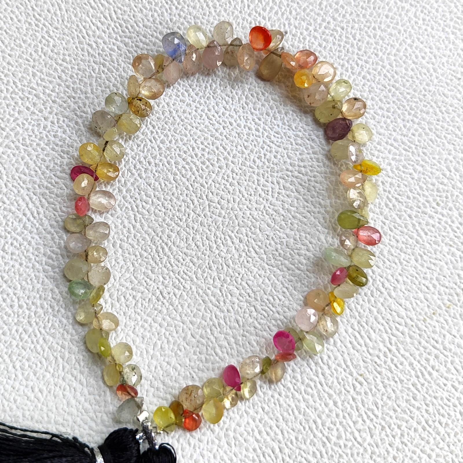 Sri Lanka Multi Sapphire Pear Faceted Beads 8.5″ Strand 7x5mm to 8x6mm Gems