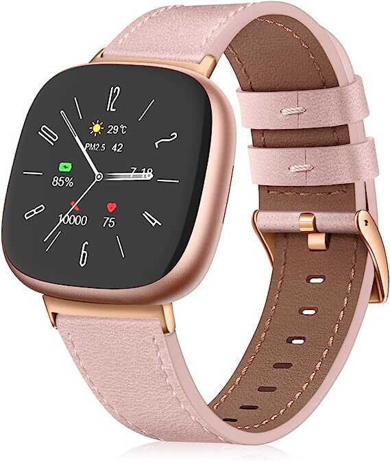 Genuine Leather Band For Fitbit Versa 4 / Fitbit Versa 3 / Sense Replacement USA