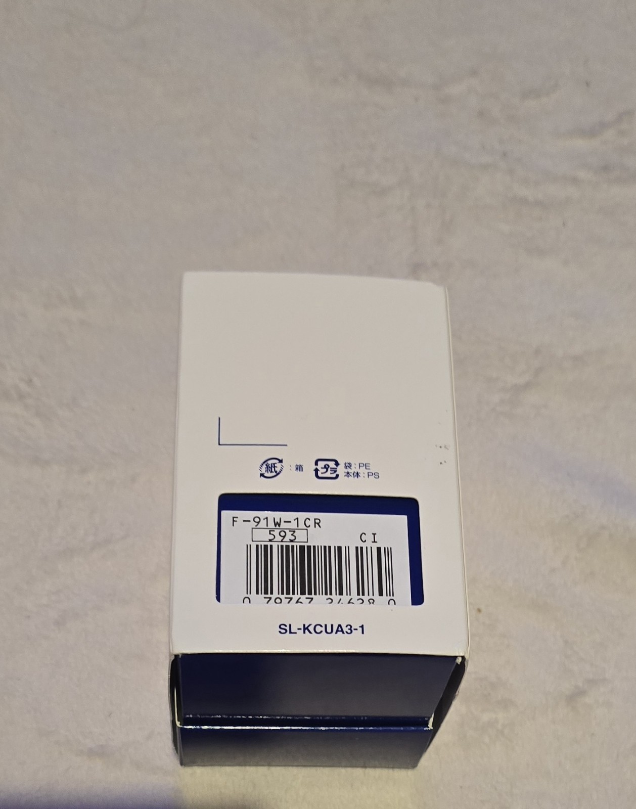 Casio F-91W Digital Quartz Alarm Watch 30m Black Resin Strap Box Papers