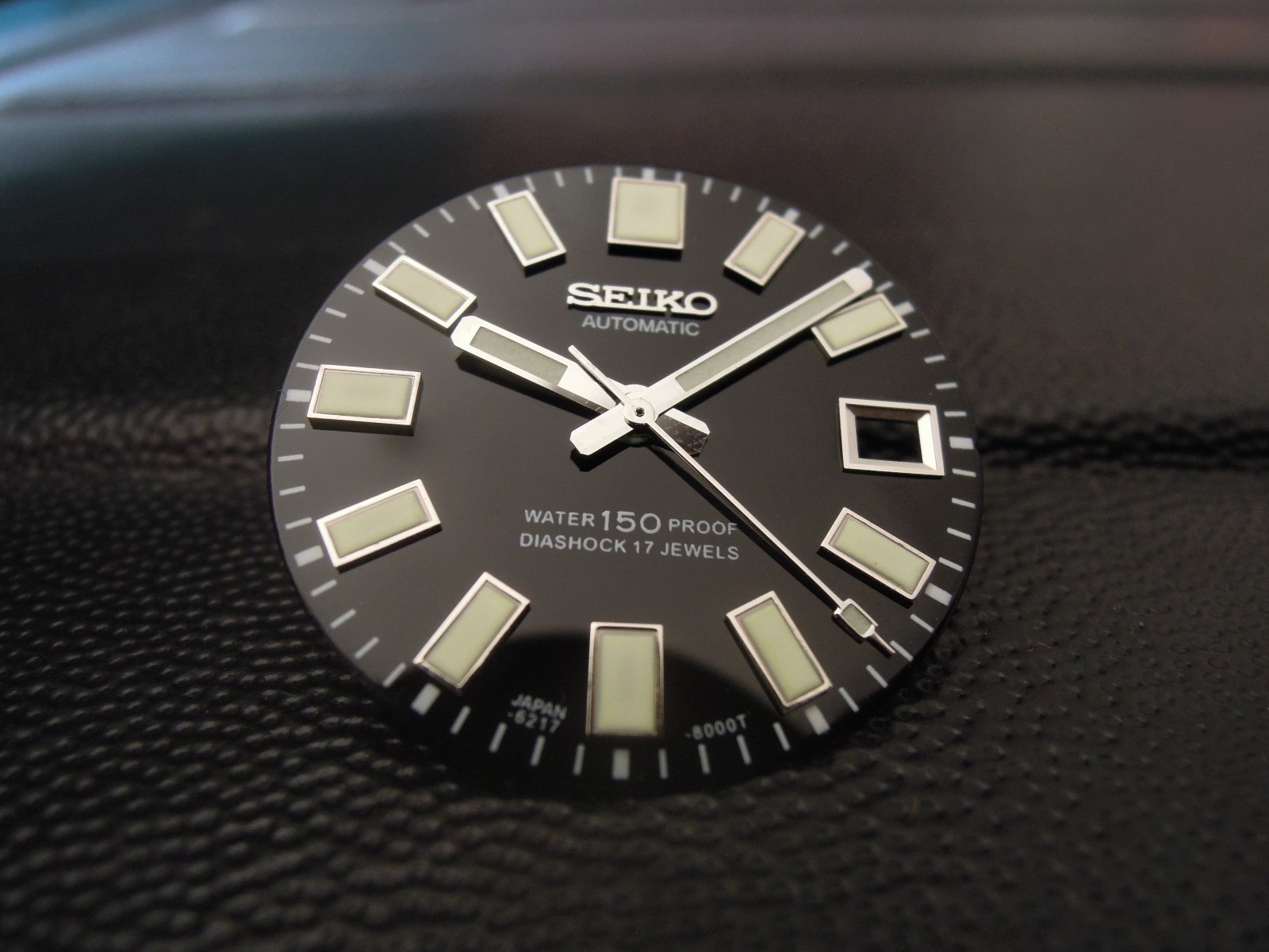 NEW BLACK GLOSSY 62MAS STYLE DIAL & HANDS LARGE DIVERS SKX031-033 /SKX007 WATCH