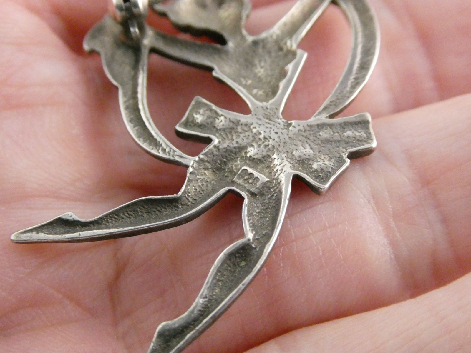 Vintage Sterling Silver White Rhinestone Dancer Ballerina Brooch Pin 6g 2 Inch
